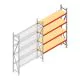 Grootvakstelling AR 2500x1610x500 mm (hxbxd) 4 niveaus verzinkt aanbouwsectie