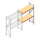 Grootvakstelling AR 2500x1850x600 mm (hxbxd) 2 niveaus verzinkt aanbouwsectie met voorgemonteerde frames