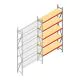 Grootvakstelling AR 3000x1850x400 mm (hxbxd) 5 niveaus verzinkt aanbouwsectie met voorgemonteerde frames