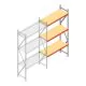 Grootvakstelling AR 3000x1850x600 mm (hxbxd) 3 niveaus verzinkt aanbouwsectie met voorgemonteerde frames