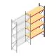 Grootvakstelling AR 3000x1610x600 mm (hxbxd) 4 niveaus verzinkt aanbouwsectie met voorgemonteerde frames