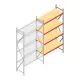 Grootvakstelling AR 3000x1850x600 mm (hxbxd) 4 niveaus verzinkt aanbouwsectie met voorgemonteerde frames