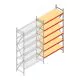 Grootvakstelling AR 3000x1850x600 mm (hxbxd) 6 niveaus verzinkt aanbouwsectie met voorgemonteerde frames