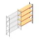 Grootvakstelling AR 3000x1850x600 mm (hxbxd) 4 niveaus verzinkt aanbouwsectie met voorgemonteerde frames