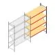 Grootvakstelling AR 3000x1850x800 mm (hxbxd) 4 niveaus verzinkt aanbouwsectie met voorgemonteerde frames