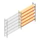 Grootvakstelling AR 2000x2250x400 mm (hxbxd) 5 niveaus verzinkt aanbouwsectie met voorgemonteerde frames