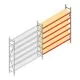 Grootvakstelling AR 2000x2250x400 mm (hxbxd) 6 niveaus verzinkt aanbouwsectie met voorgemonteerde frames