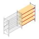 Grootvakstelling AR 2500x2010x800 mm (hxbxd) 4 niveaus verzinkt aanbouwsectie met voorgemonteerde frames