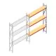 Grootvakstelling AR 3000x2250x500 mm (hxbxd) 3 niveaus verzinkt aanbouwsectie met voorgemonteerde frames