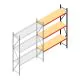 Grootvakstelling AR 3000x2010x600 mm (hxbxd) 3 niveaus verzinkt aanbouwsectie met voorgemonteerde frames