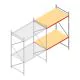 Grootvakstelling AR 3000x2250x1200 mm (hxbxd) 2 niveaus verzinkt aanbouwsectie met voorgemonteerde frames