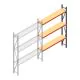 Grootvakstelling AR 3000x2250x500 mm (hxbxd) 3 niveaus verzinkt aanbouwsectie met voorgemonteerde frames