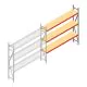 Grootvakstelling AR 2000x2700x400 mm (hxbxd) 3 niveaus verzinkt aanbouwsectie met voorgemonteerde frames