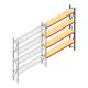 Grootvakstelling AR 3000x2700x400 mm (hxbxd) 4 niveaus verzinkt aanbouwsectie met voorgemonteerde frames