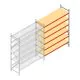 Grootvakstelling AR 3000x2700x900 mm (hxbxd) 6 niveaus verzinkt aanbouwsectie met voorgemonteerde frames