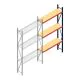 Grootvakstelling AR 3000x1610x400 mm (hxbxd) 3 niveaus blauw aanbouwsectie