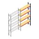 Grootvakstelling AR 3000x1610x400 mm (hxbxd) 4 niveaus blauw aanbouwsectie