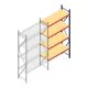 Grootvakstelling AR 3000x1610x600 mm (hxbxd) 4 niveaus blauw aanbouwsectie met voorgemonteerde frames