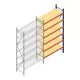 Grootvakstelling AR 3000x1610x600 mm (hxbxd) 6 niveaus blauw aanbouwsectie