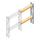 Grootvakstelling AR 3000x1850x400 mm (hxbxd) 2 niveaus blauw aanbouwsectie