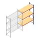 Grootvakstelling AR 3000x1850x800 mm (hxbxd) 3 niveaus blauw aanbouwsectie met voorgemonteerde frames
