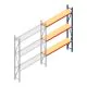 Grootvakstelling AR 3000x2010x400 mm (hxbxd) 3 niveaus blauw aanbouwsectie