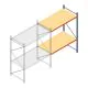 Grootvakstelling AR 3000x2700x1200 mm (hxbxd) 2 niveaus blauw aanbouwsectie met voorgemonteerde frames