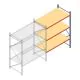 Grootvakstelling AR 3000x2700x1200 mm (hxbxd) 3 niveaus blauw aanbouwsectie met voorgemonteerde frames