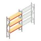 Grootvakstelling AR 2000x1850x400 mm (hxbxd) 3 niveaus verzinkt beginsectie met voorgemonteerde frames
