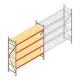 Grootvakstelling AR 2000x2010x600 mm (hxbxd) 4 niveaus verzinkt beginsectie met voorgemonteerde frames