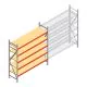Grootvakstelling AR 2000x2010x600 mm (hxbxd) 5 niveaus verzinkt beginsectie met voorgemonteerde frames