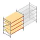 Grootvakstelling AR 2000x2010x1200 mm (hxbxd) 4 niveaus verzinkt beginsectie met voorgemonteerde frames
