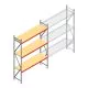 Grootvakstelling AR 3000x2250x600 mm (hxbxd) 3 niveaus verzinkt beginsectie met voorgemonteerde frames
