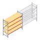 Grootvakstelling AR 2000x2700x800 mm (hxbxd) 4 niveaus verzinkt beginsectie met voorgemonteerde frames
