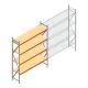 Grootvakstelling AR 3000x2700x600 mm (hxbxd) 4 niveaus verzinkt beginsectie met voorgemonteerde frames