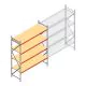 Grootvakstelling AR 3000x2700x900 mm (hxbxd) 4 niveaus verzinkt beginsectie met voorgemonteerde frames