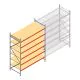 Grootvakstelling AR 3000x2700x1000 mm (hxbxd) 6 niveaus verzinkt beginsectie met voorgemonteerde frames