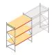 Grootvakstelling AR 3000x2700x1200 mm (hxbxd) 3 niveaus verzinkt beginsectie met voorgemonteerde frames