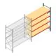 Grootvakstelling AR 2000x2010x800 mm (hxbxd) 4 niveaus blauw aanbouwsectie