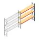 Grootvakstelling AR 2500x1850x400 mm (hxbxd) 3 niveaus blauw aanbouwsectie