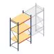 Grootvakstelling AR 3000x1610x1000 mm (hxbxd) 3 niveaus blauw beginsectie met voorgemonteerde frames