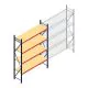 Grootvakstelling AR 3000x1850x600 mm (hxbxd) 4 niveaus blauw beginsectie