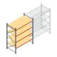Grootvakstelling AR 3000x2700x1200 mm (hxbxd) 4 niveaus blauw beginsectie met voorgemonteerde frames