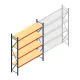 Grootvakstelling AR 3000x2700x600 mm (hxbxd) 4 niveaus blauw beginsectie met voorgemonteerde frames