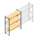 Grootvakstelling AR 3000x2700x800 mm (hxbxd) 3 niveaus blauw beginsectie