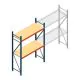 Grootvakstelling AR 2000x1610x600 mm (hxbxd) 2 niveaus blauw beginsectie met voorgemonteerde frames