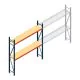 Grootvakstelling AR 2000x1850x400 mm (hxbxd) 2 niveaus blauw beginsectie met voorgemonteerde frames