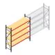 Grootvakstelling AR 2500x1850x600 mm (hxbxd) 4 niveaus verzinkt beginsectie