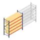Grootvakstelling AR 2500x2010x800 mm (hxbxd) 5 niveaus blauw beginsectie met voorgemonteerde frames
