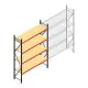 Grootvakstelling AR 3000x2010x600 mm (hxbxd) 4 niveaus verzinkt beginsectie met voorgemonteerde frames